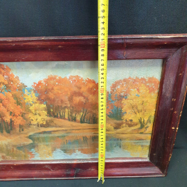 Картина маслом на фанере "Осенний пейзаж", размер полотна 46х30 см. Картинка 9